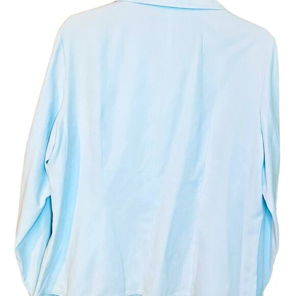 Talbot Microsuede Light Blue Shirt Jacket Size Large Snap Closure - Picture 5 of 7